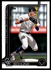 2025 Topps Series 1 #196 Aaron Schunk Colorado Rockies Rookie