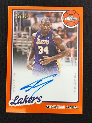 2025-26 Topps Chrome Updates Shaquille O'Neal Orange 1980-81 Topps Auto /25