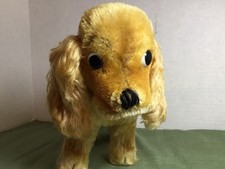 Vintage Steiff Cocker Spaniel Golden Blond Plush Dog 9 Ear Button Head Turns