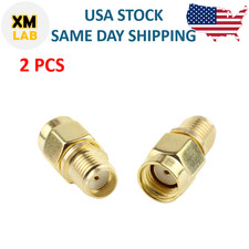 2Pcs RP-SMA Male Jack to SMA Female Jack Straight RF Adapter Connectors