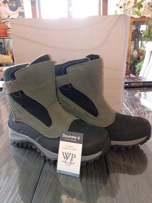 New! Men's Charcoal Overland Bearpaw Waterproof Winter Slip On Boots/ Size 10