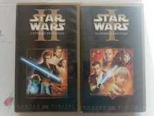  Lot 2 VHS Star Wars - Épisodes I & II (La Menace Fantôme & L'Attaque des Clones