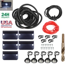 For Cab Moon Sun Visor HD Light Lens Lenses White LED Bulb Wiring Harness Kit US