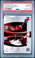 PSA 10 LeBron James & Michael Jordan 2005-06 UD MJ/LJ #LJMJ8 GOATS