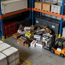 Diorama 1/64 garage express scatola spedizione modello officina scena accessori puntelli