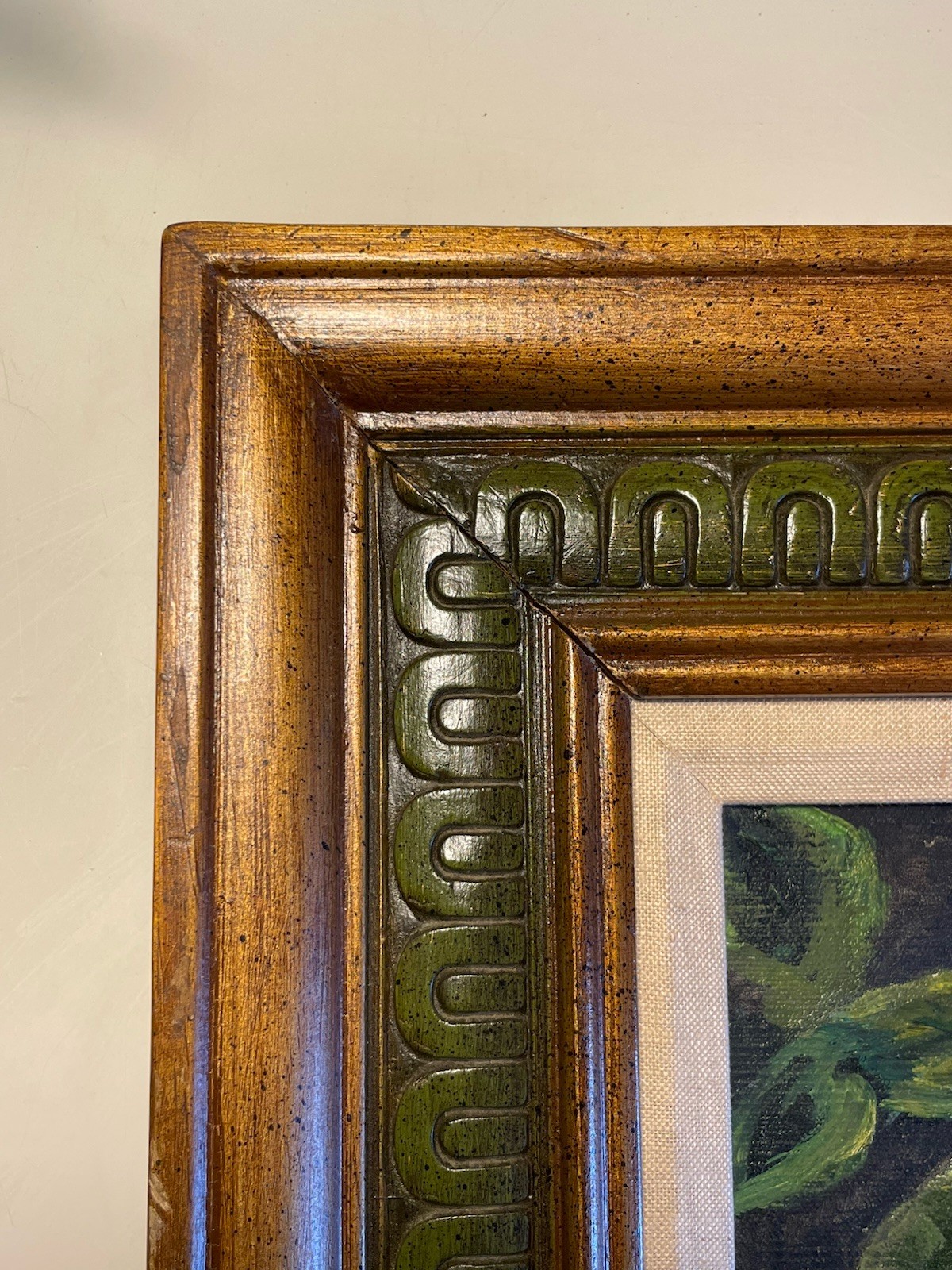Vintage Carved Wood Ornate Picture Frame Mexican Arts & Crafts 14 X 18