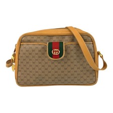 GUCCI vintage Micro GG Web Stripe 001 23 4073 Shoulder Bag Pochette Beige