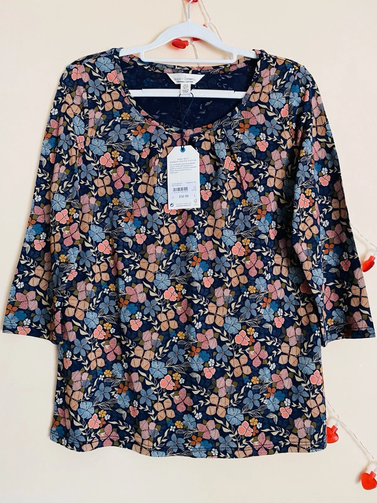Seasalt Women's Top - Appletree Top 3/4 Sleeve - Coast Floral Mix