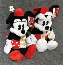 Just Play 2017 Disney Christmas Mickey  Minnie Mouse 19" Plush Set NWT