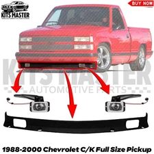 Front Bumper Lower Valance w/ Fog Light For 1988-2000 Chevy & GMC C/K Series