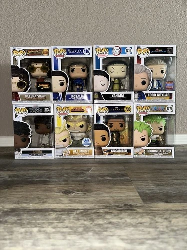 Funko Pop! Lot Of 8 - Marvel, One Piece, Demon Slayer, My Hero Academia And More