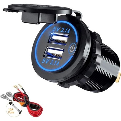 Dual USB Auto Ladegerät 5V 4,2A mit 2,1A Ausgang für Fahrzeuge Motorräder Boote