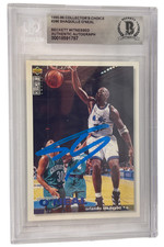 Shaquille O'Neal Signed 1995-96 Collector's Choice #286 Beckett Witness Slabbed