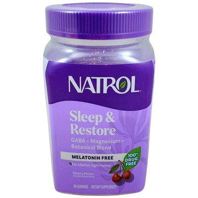 Natrol Non-Melatonin Sleep and Restore Gummies Cherry Flavor 60ct EXP FEB/2027