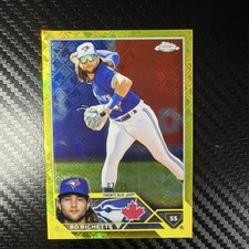 2023 Topps Chrome Logofractor Bo Bichette #11 Yellow Refractor /75 Blue Jays