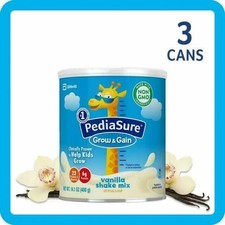 PediaSure Grow  Gain Shake Mix Powder, Vanilla 14.1 Ounce Pack Of 3 Cans 
