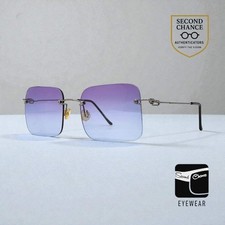 Masters 543 Rimless Gradient Sunglasses Purple to Blue Lens G/MET Unworn