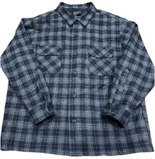 Pendleton Original Board Shirt Mens XL Blue /Gray Plaid 100 Wool Flap Pockets