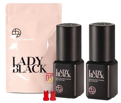 2 Bottles Sky Lady Black Glue Eyelash Extensions 5ml / 1-3 Sec Fast Drying