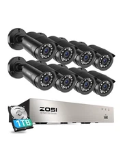 3K Lite 8CH Security Camera System Outdoor with 1TB Hard Drive,AI Human/Vehic...