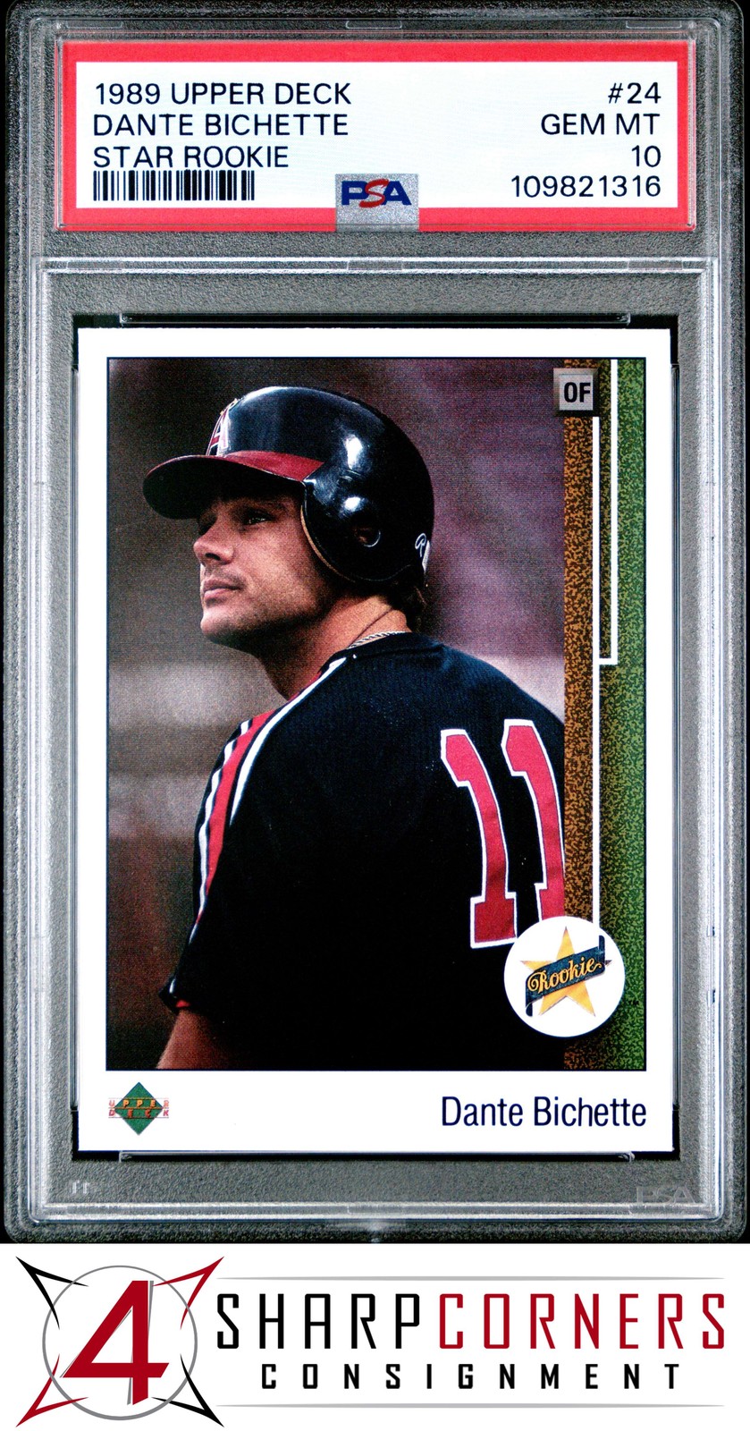 1989 UPPER DECK STAR ROOKIE #24 DANTE BICHETTE RC ANGELS PSA 10