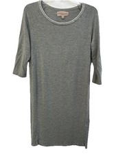 Philosophy Dress Size S Heather Gray Jersey Knit Beaded 3/4 Sleeve Sheath Soft