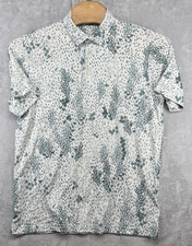 Puma Cloudspun Garden Polo Shirt White Glow Floral Print Men's Size L NWT
