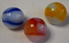 Vintage Peltier Rainbo Lot of 3 Marbles 5/8" All Mint Condition  326036