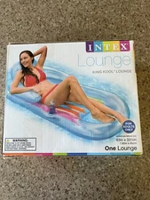 Intex King Kool Lounge Inflatable Adult Swimming Pool Lounger with Headrest NIB