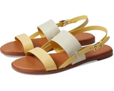 Cole Haan® Women's 7.5 B Flynn Flat Sandals in Gold Haze/Ivory Leather
