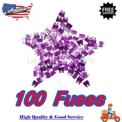100 Pack 3 AMP ATC/ATO STANDARD Regular FUSE BLADE 3A CAR TRUCK BOAT free ship