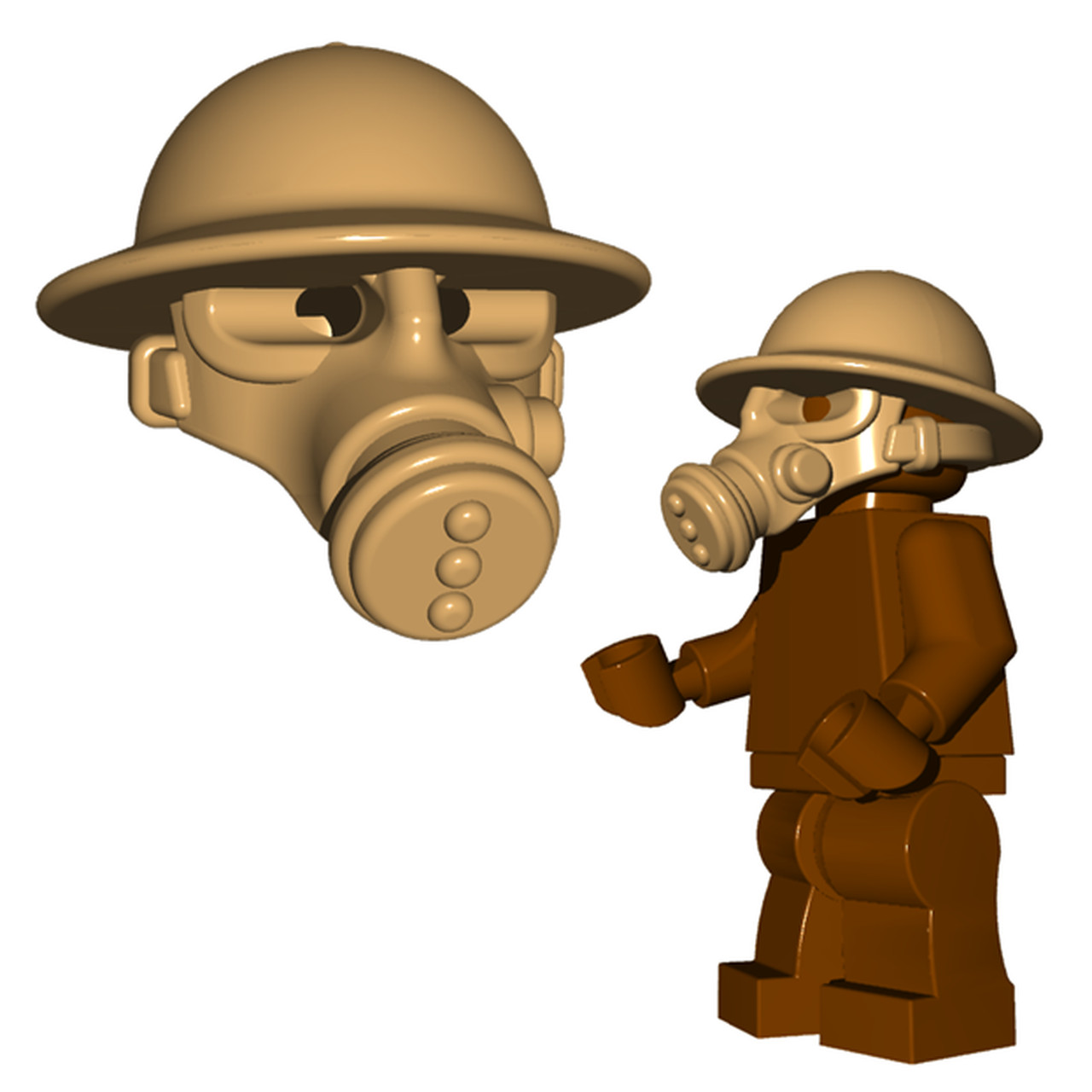 British GAS MASK for Minifigures -Pick your Color! WWII Soldier