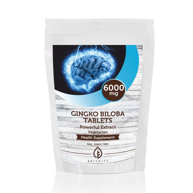 Ginkgo Biloba Herb Extract 6000mg 60 Tablets Digestive Supplements