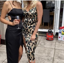 pretty little thing dress Size 6 Worn Once Immaculate Condition Leopard Print.