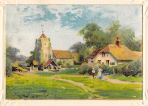 Winsch Quaint Country Town Couple Walking Path Emboss Easter Vintage Postcard A3