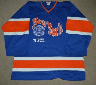 Vtg NYPD 71st Precinct Game Worn Hockey Jersey 2XL NYC Brooklyn