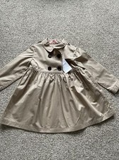Burberry Children Trench Coat Jacket Beige Check Buttons Sz 3T 195