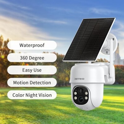 solar panel 360 degree outdoor wireless security camera