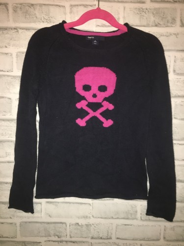 GAPKIDS GAP KIDS GIRLS 6-7 6 7 SKULL SWEATER & PLAID SKIRT OUTFIT LONG SLEEVES T - Picture 4 of 4