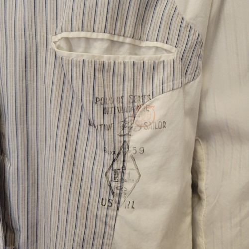 Polo Ralph Lauren chino jacket mens large stripe button 100% cotton Maritime VTG - Picture 23 of 24