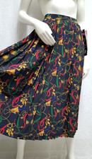 New with Tags Vintage CHAUS Belts  Medallions Pleated Midi Skirt - Size S
