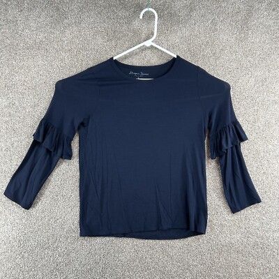 Draper James Women's Blouse Size Small Blue Long Sleeve Pullover