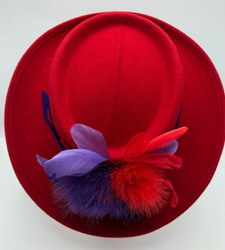 Ladies Red Hat Society Red Felt Hat 