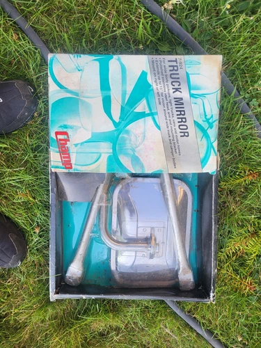 1 X Vintage Nos Ford Gm Mopar Motor Home Truck Van Mirror Nib Champ 7-924 Chrome