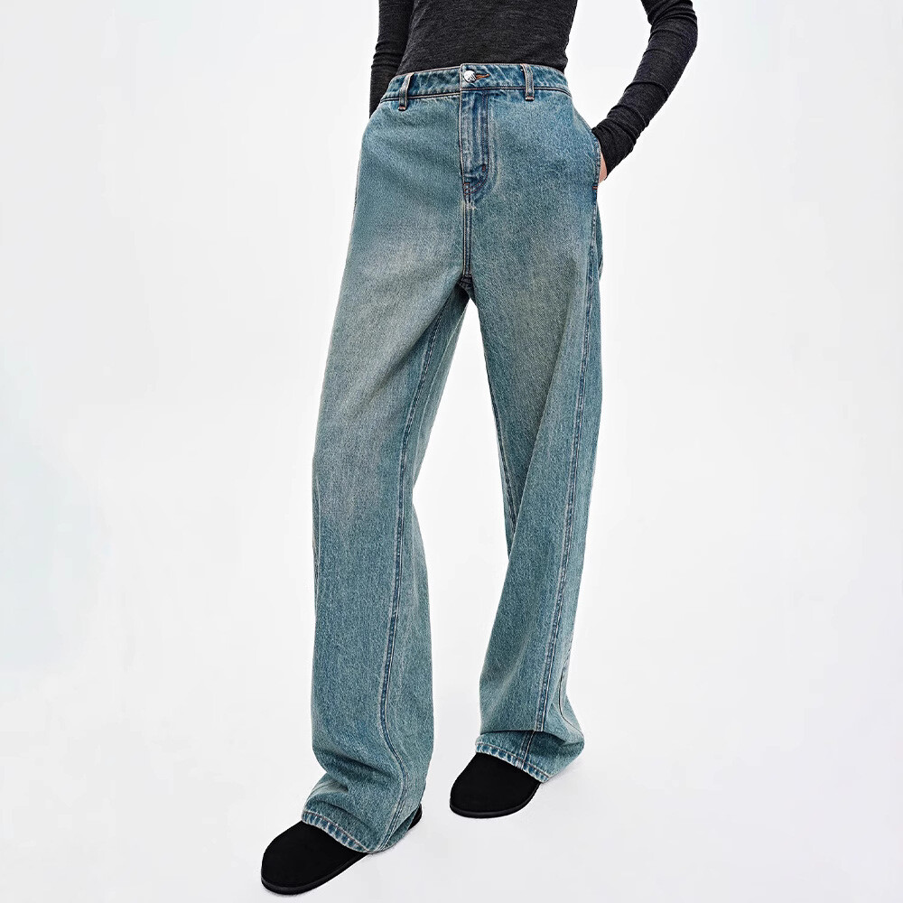 FILA Pantalone donna THE ROW vita media bassa retrò vecchi spacco dritt gamba