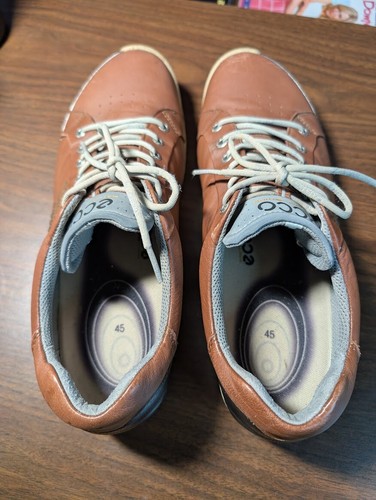 ECCO Biom Hybrid 2 Golf Shoes Mens 11 EU 45 Brown Yak Leather Spikeless Comfort - Picture 6 of 8