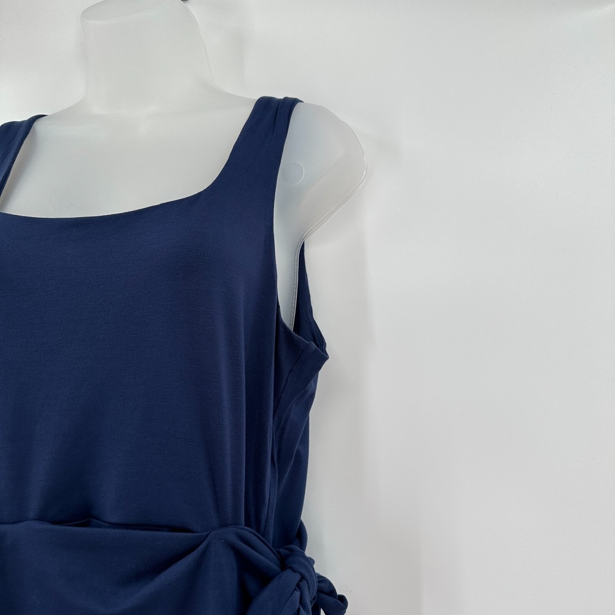 black v neck knit dress Knitted ribbed V-neck dress main image 0