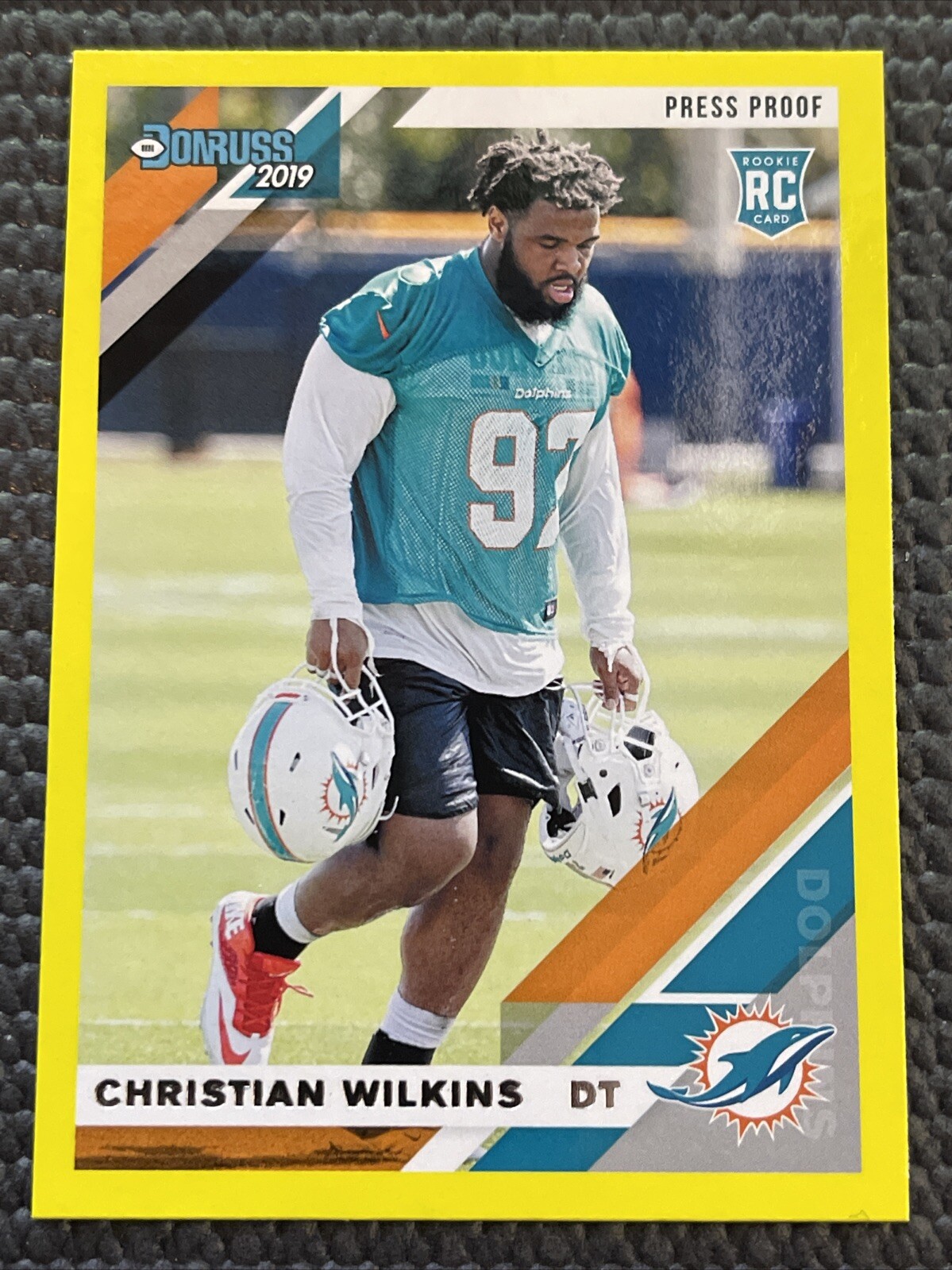Christian Wilkins RC 2019 Donruss Press Proof Yellow # 255