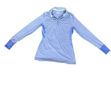 Layer 8 Women Performance Long sleeve Blue 1/4 Zipper Quick Dry Activewear SZ M