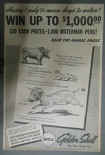 Shell Gas Ad: Jungle Jingle ! Fantasy Animal Hybrids! 1930s Size: 12 x 17 inches